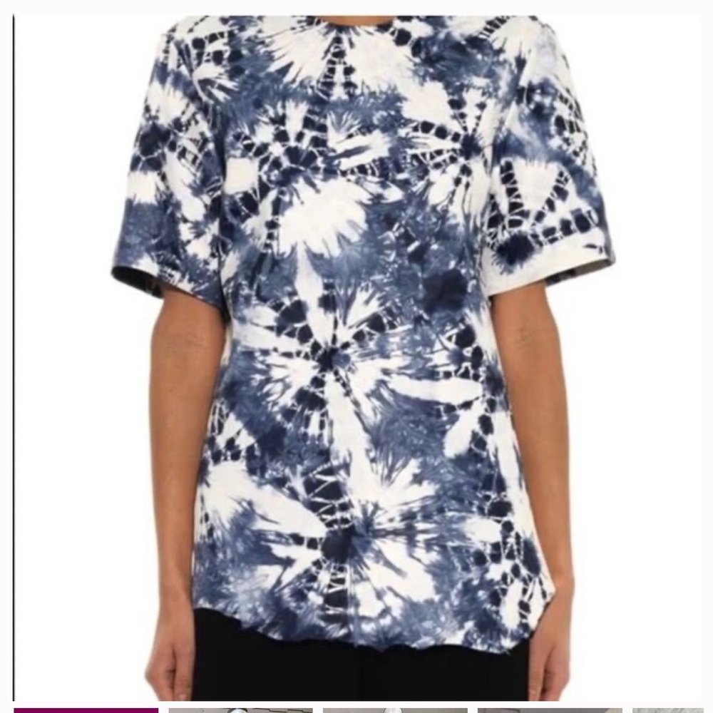 Alexander Wang Top Sz 6 Tie Dye Lambskin Leather Raw Hem